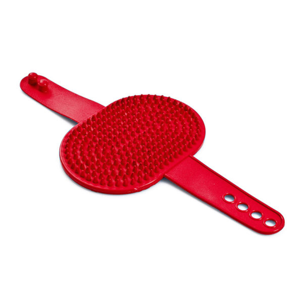 Brosse caoutchouc picots courts - rouge