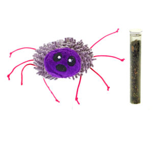 Araignée en peluche avec herbe à chat - violet