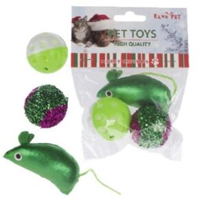 JOUET CHAT NOEL 3PCS