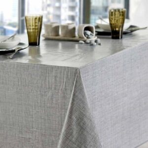 TOILE CIREE EFFET TISS ARGENT