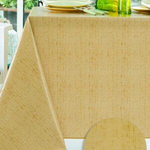 TOILE CIREE EFFET LIN MOUTARDE